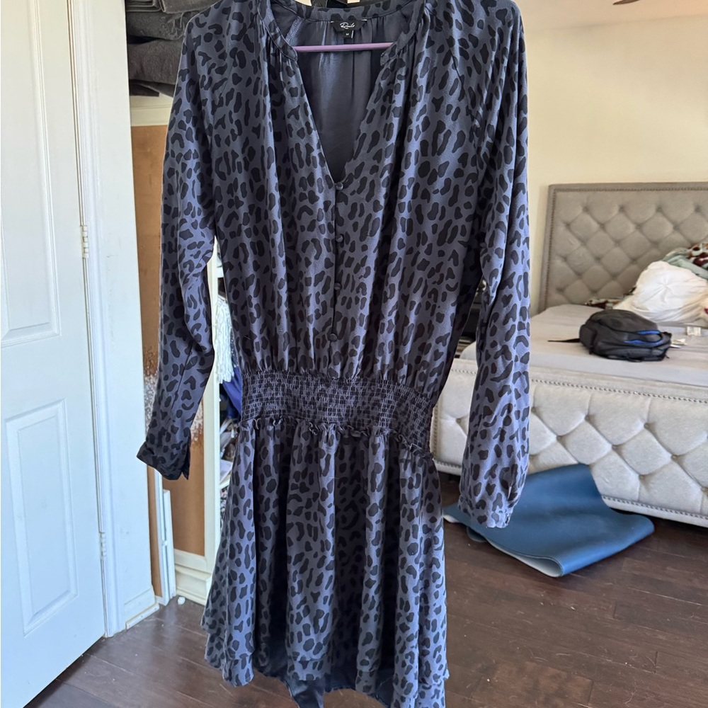 Blue Leopard Print Dress